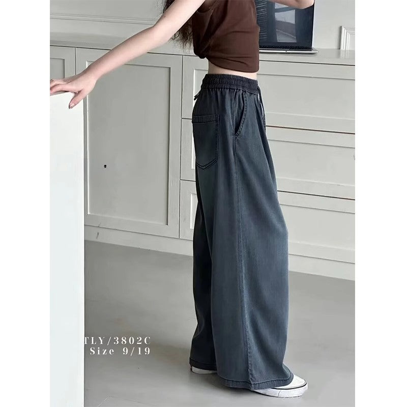 The Silk-Mist Straight | Girls' Tencel-Cotton Wide-Leg Trousers