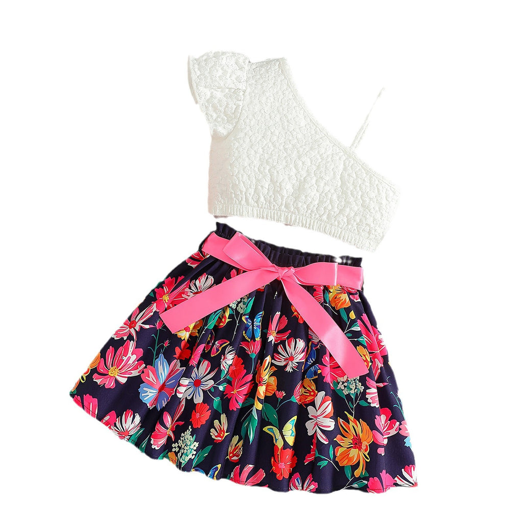 The Blossom Bell | Girls’ Summer Floral A-Line Umbrella Skirt