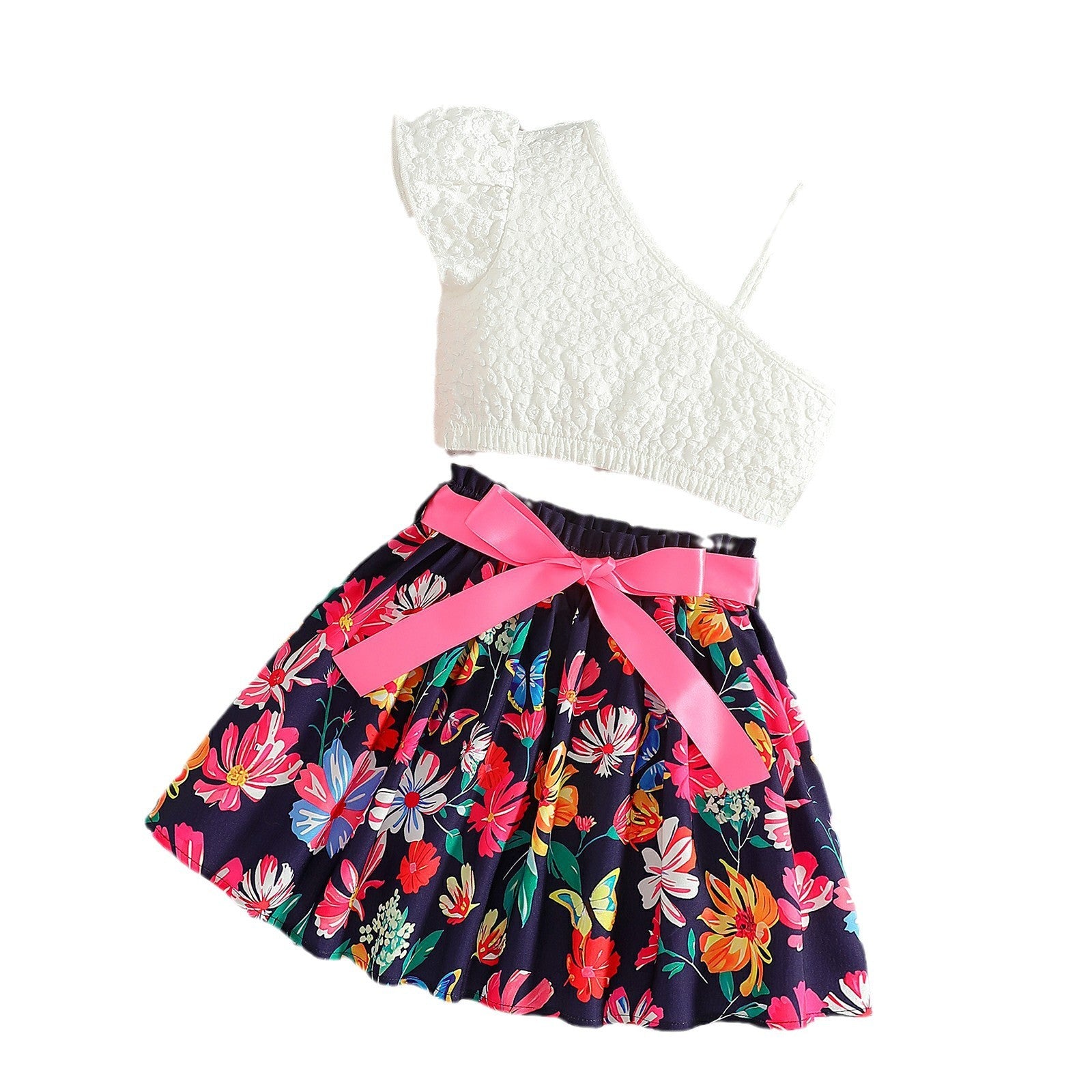 The Blossom Bell | Girls’ Summer Floral A-Line Umbrella Skirt