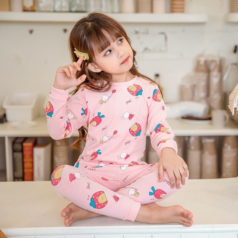The Coral-Dream | Girls’ "Mermaid" Thermal Cotton Loungewear Set