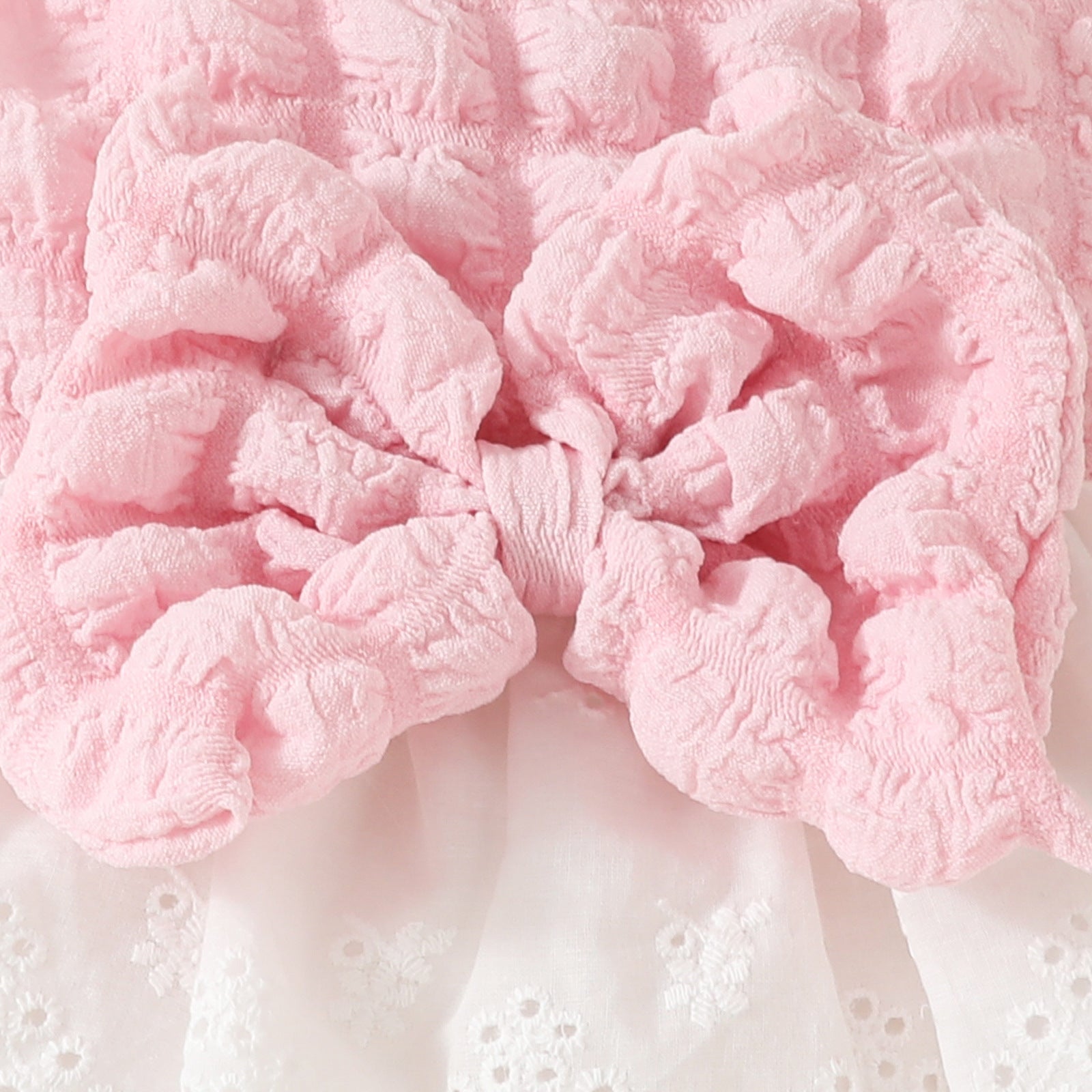 The Petal Pouf | Baby Girl Sleeveless Bubble Fabric Lace Dress