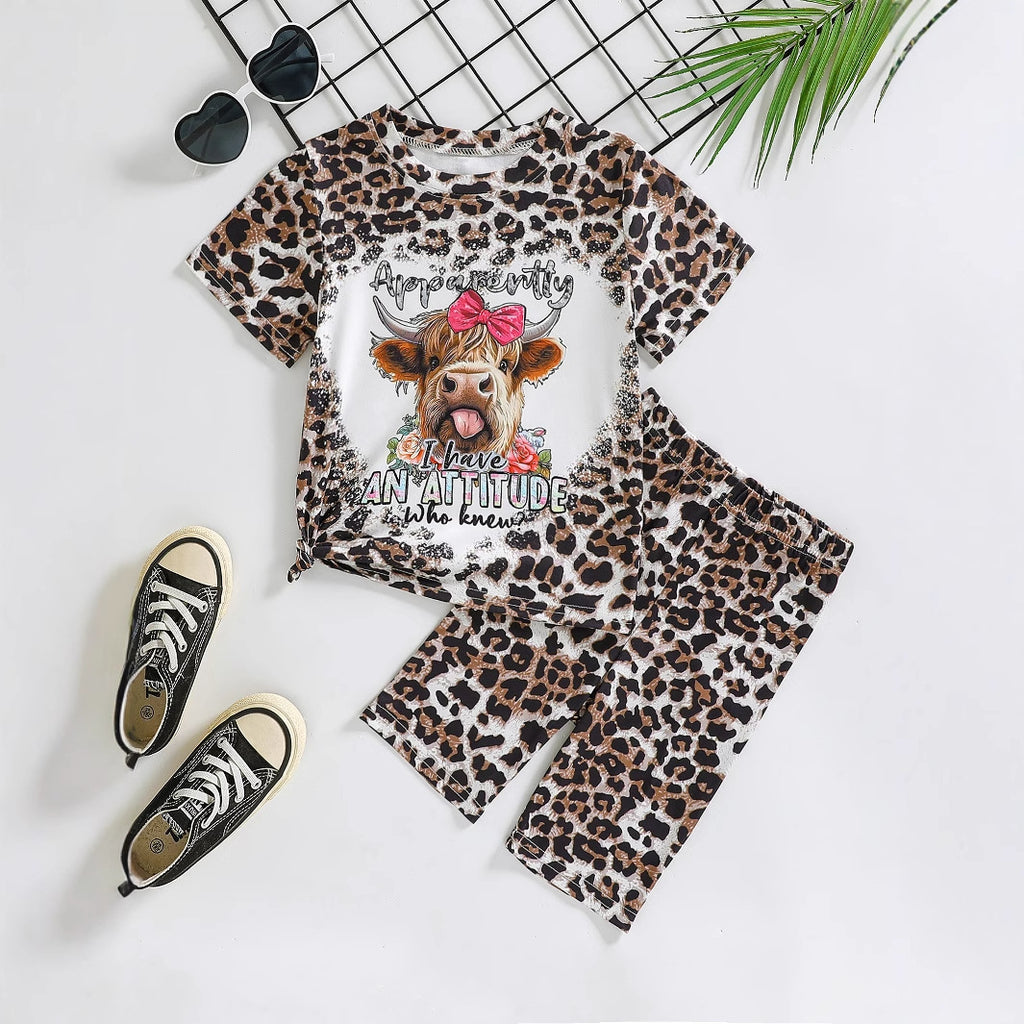 The Wild-Aura | Girls’ 2026 "Cartoon Avatar" Leopard Summer Set