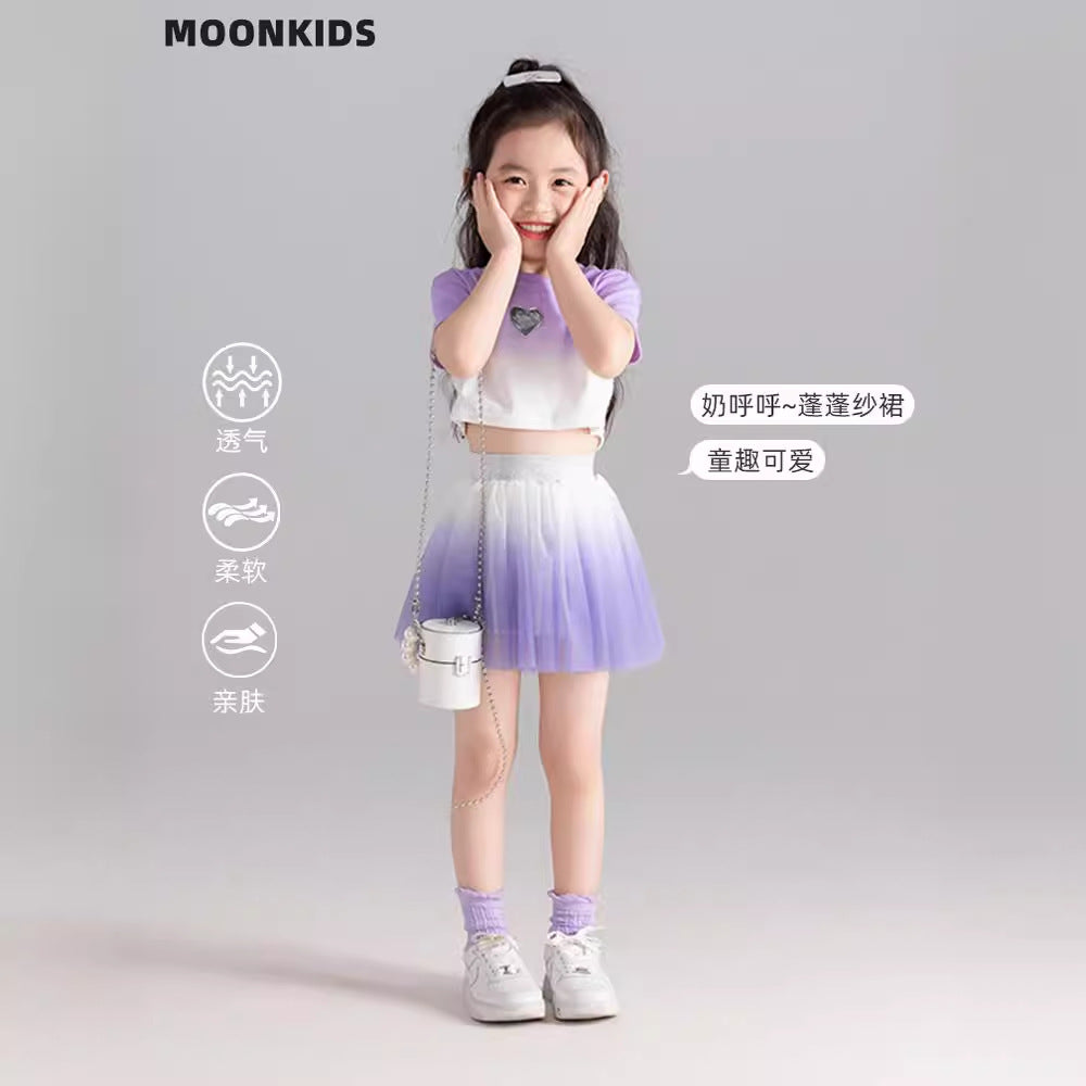 The Ethereal Tutu | Girls’ Mesh Ballerina Tee & Skirt Two-Piece Set