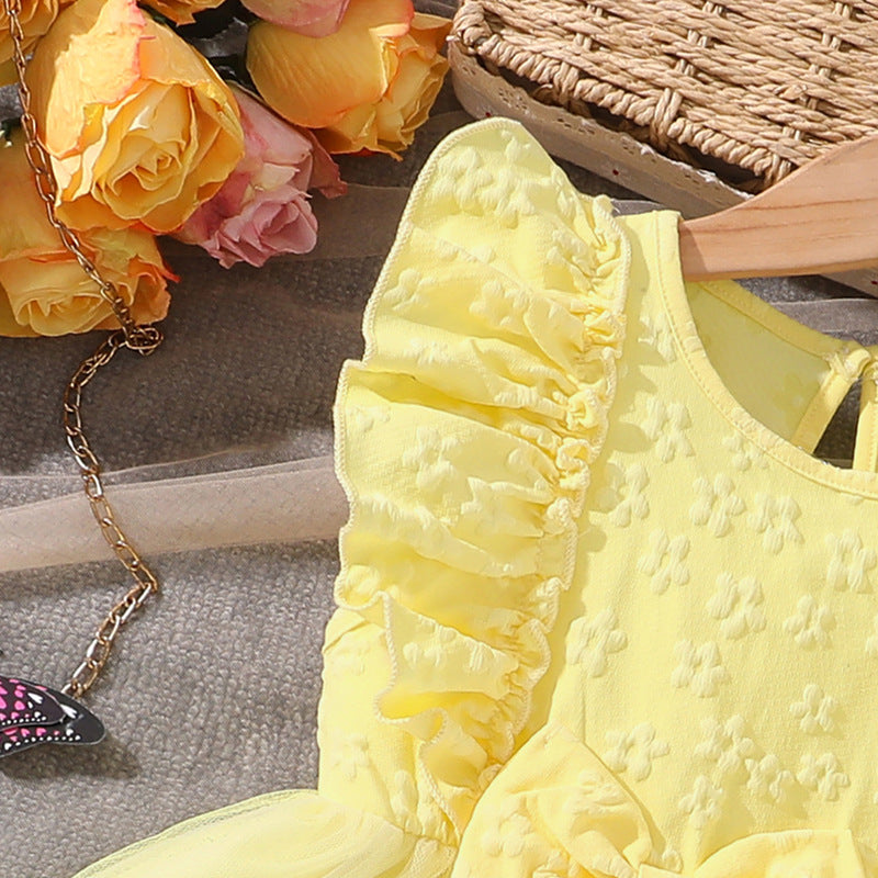 Girls Sleeveless Lace Princess Dress | Summer Sweet Mesh Tutu Dress