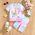 The Prism-Pony | Girls’ 2026 "Horse & Rainbow" Summer Short Set