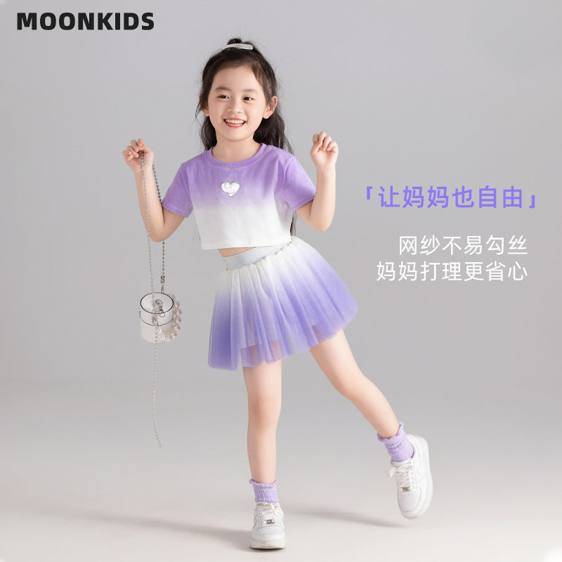 The Ethereal Tutu | Girls’ Mesh Ballerina Tee & Skirt Two-Piece Set
