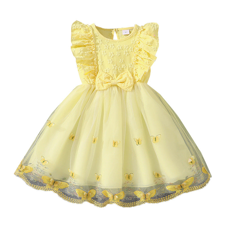 Girls Sleeveless Lace Princess Dress | Summer Sweet Mesh Tutu Dress