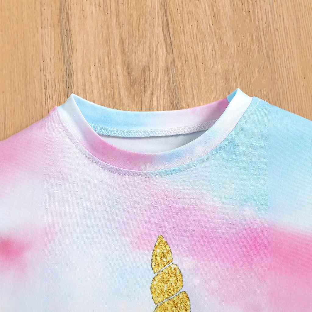 The Prism-Pony | Girls’ 2026 "Horse & Rainbow" Summer Short Set