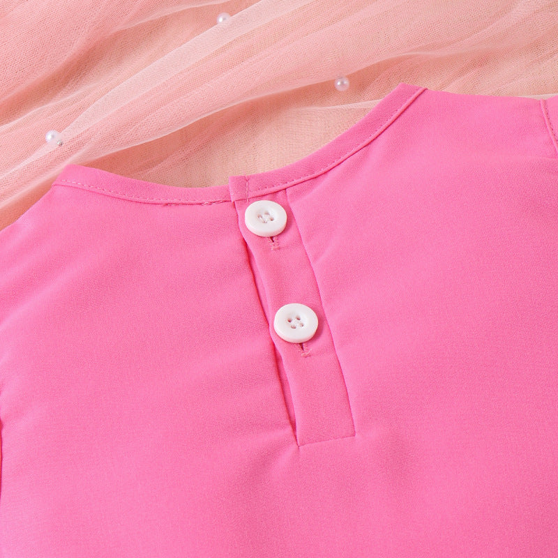 The Enchanted Garden | Girls’ Sleeveless A-Line Mesh Cake Dress & Matching Bag