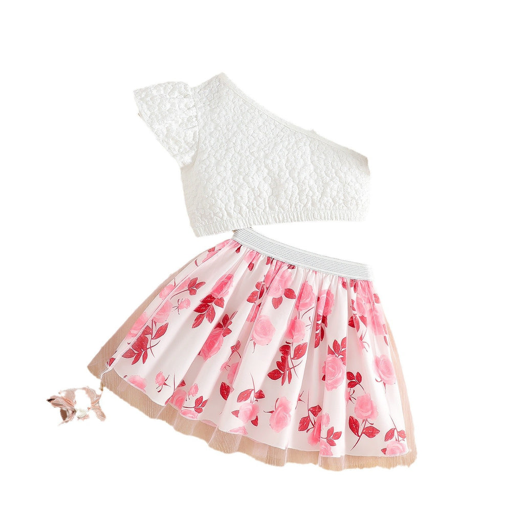 The Flora-Frost | Girls’ "Super Foreign" Layered Mesh Flower Skirt