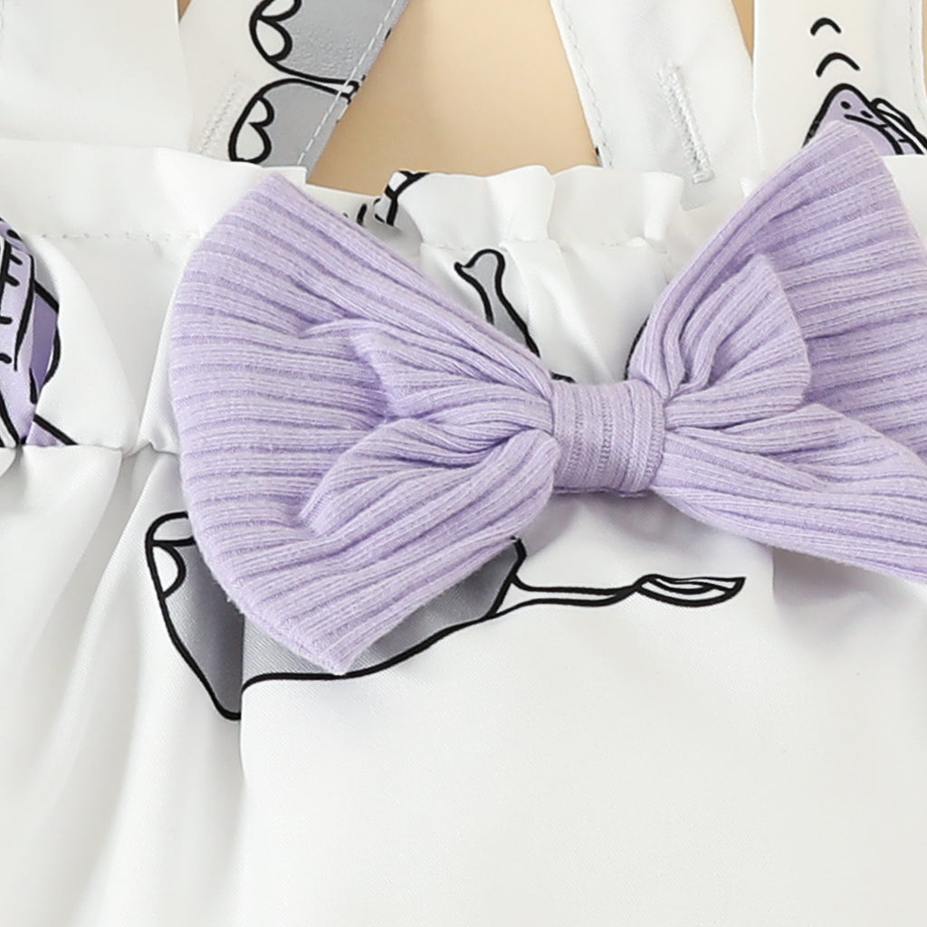 The Savannah Sweetheart | Baby Girl Elephant Print Suspender Skirt & Ribbed Romper