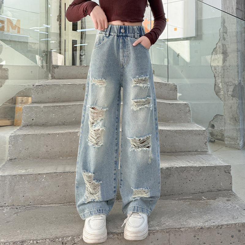 The Amber Pulse | 2025 Orange Tiger Straight-Leg Casual Jeans
