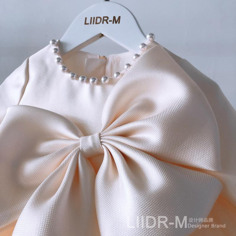 The Winter Blossom | Long-Sleeve Big Bow Birthday Princess Dress
