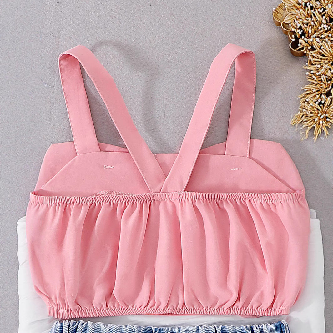 Island Oasis | Girls Floral Sling Vest & Shorts Two-Piece Set