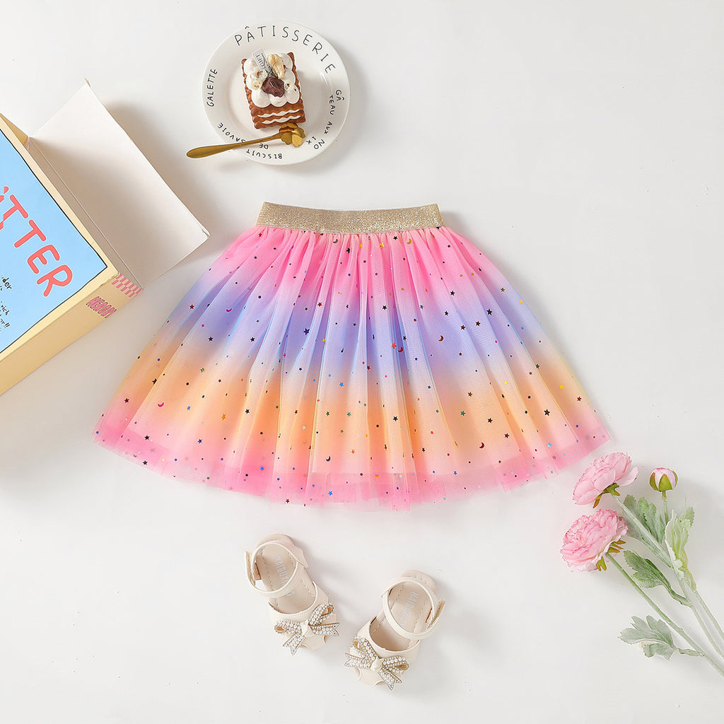 The Heritage Haze | Girls’ Spring/Autumn Layered Mesh Pleated Skirt