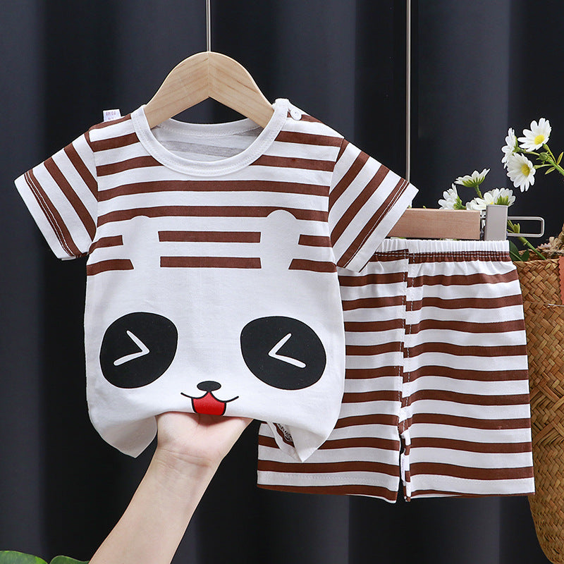 Kids Pure Cotton Summer Set - Breathable Korean Fashion Short-Sleeve Outfit
