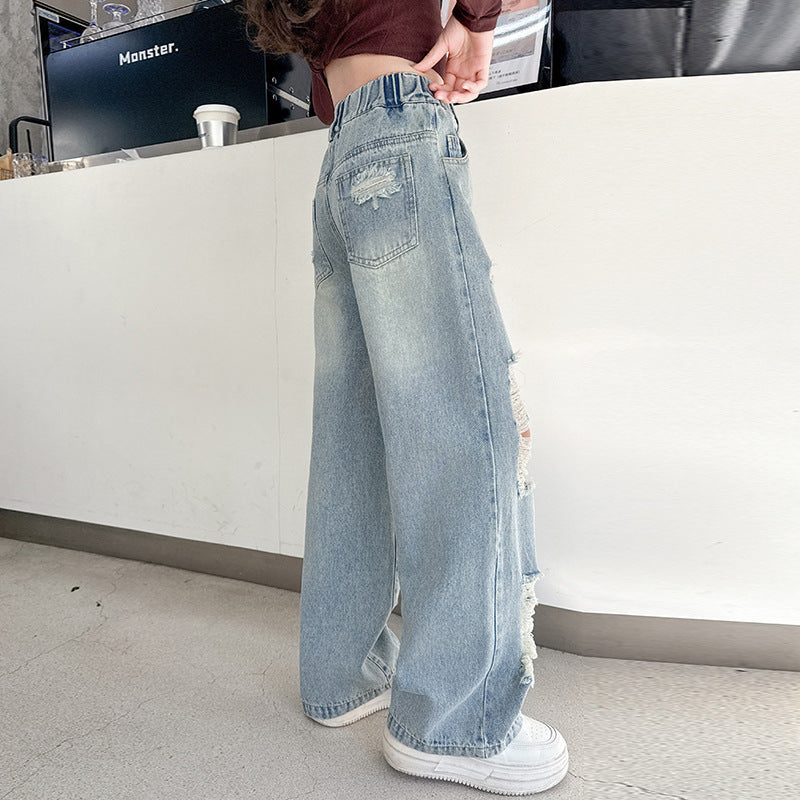 The Amber Pulse | 2025 Orange Tiger Straight-Leg Casual Jeans