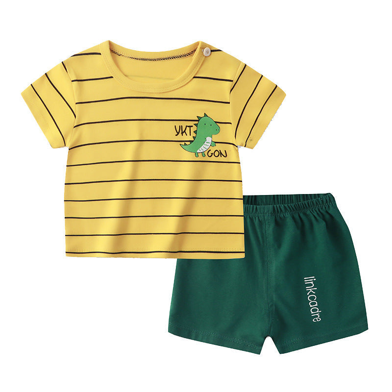 Kids Pure Cotton Summer Set - Breathable Korean Fashion Short-Sleeve Outfit