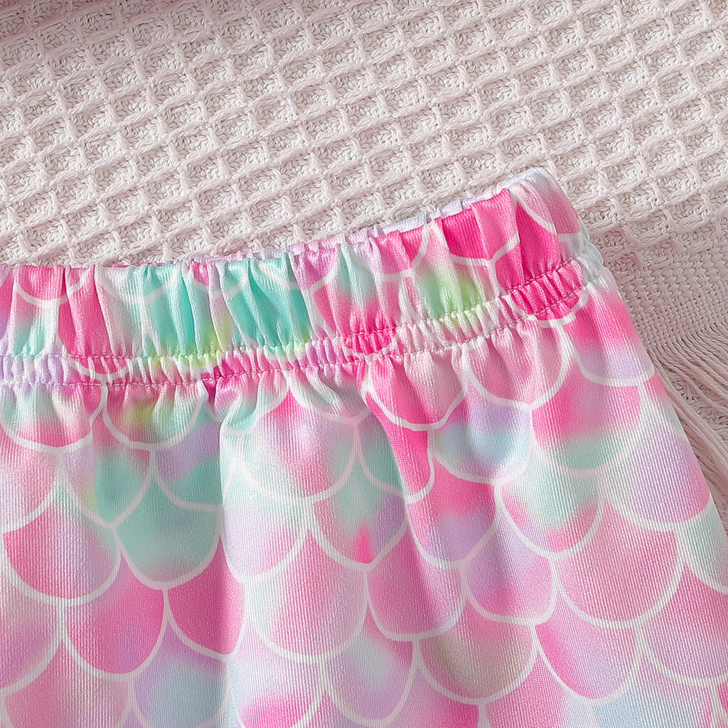 The Petal-Chic | Girls’ 2026 Sweet Ruffle Sling & Printed Shorts Set