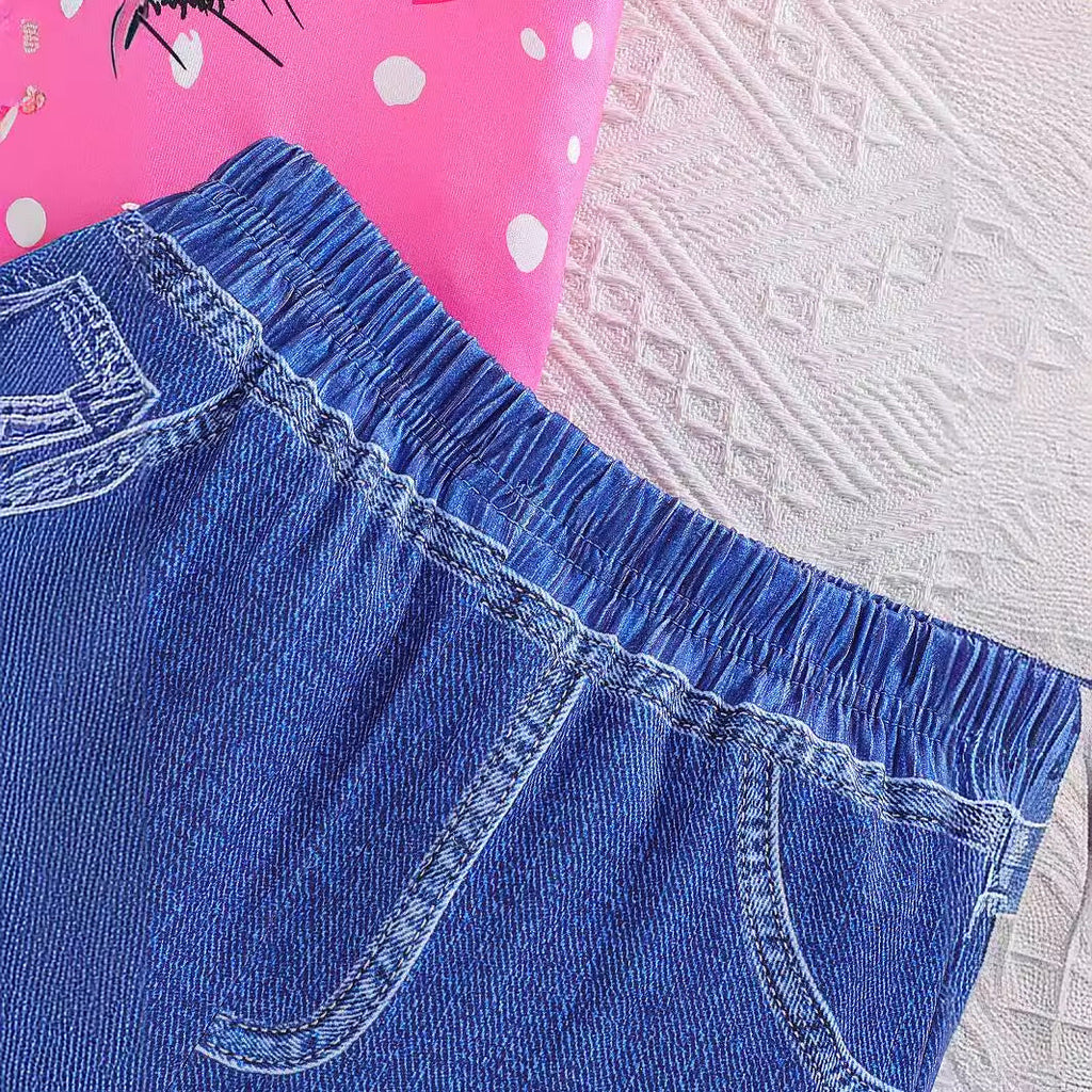 The Cat’s Pajamas | Girls’ Big-Eyed Cartoon Summer Set