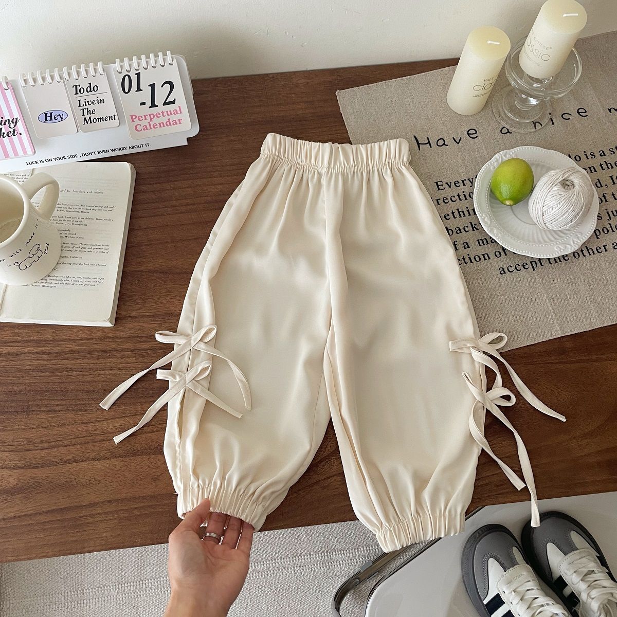 Girls Bow Bloomers Summer Pants | Medium Children Loose Casual Trousers